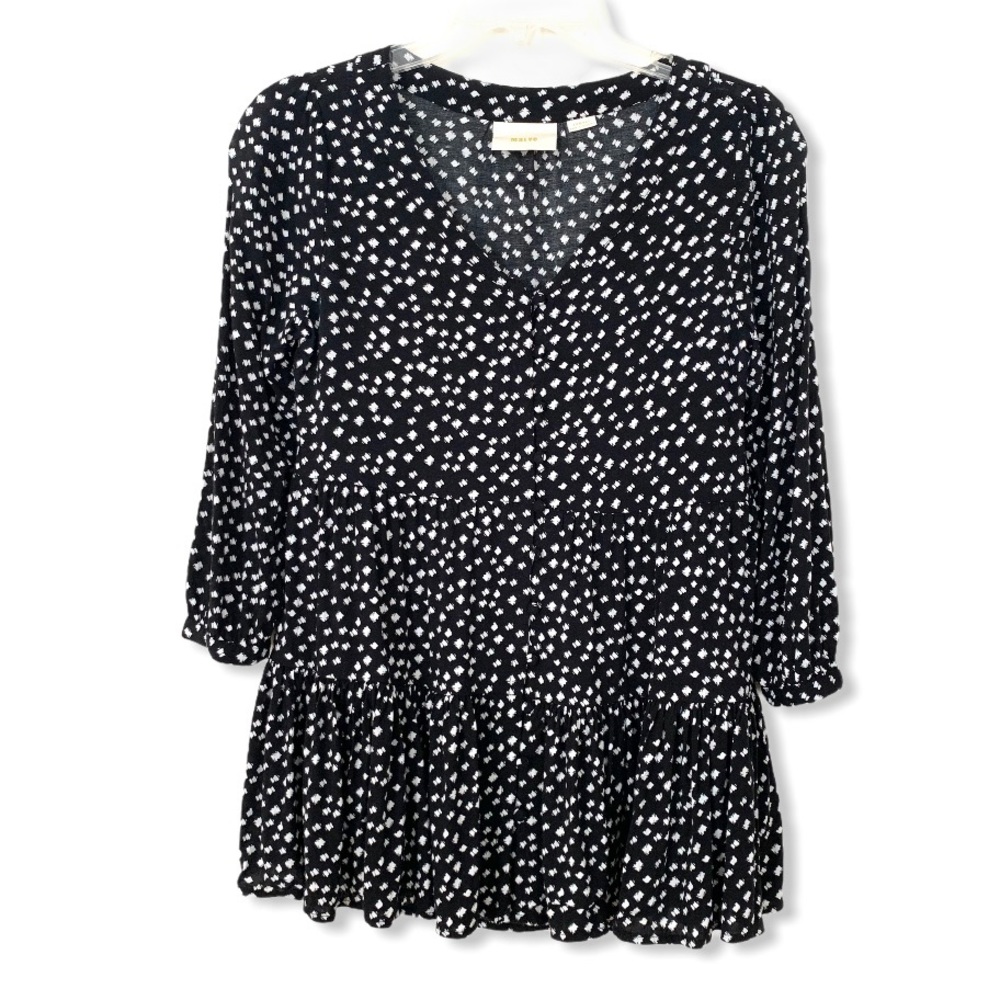Anthropologie Maeve Tiered 3/4 Sleeve Top